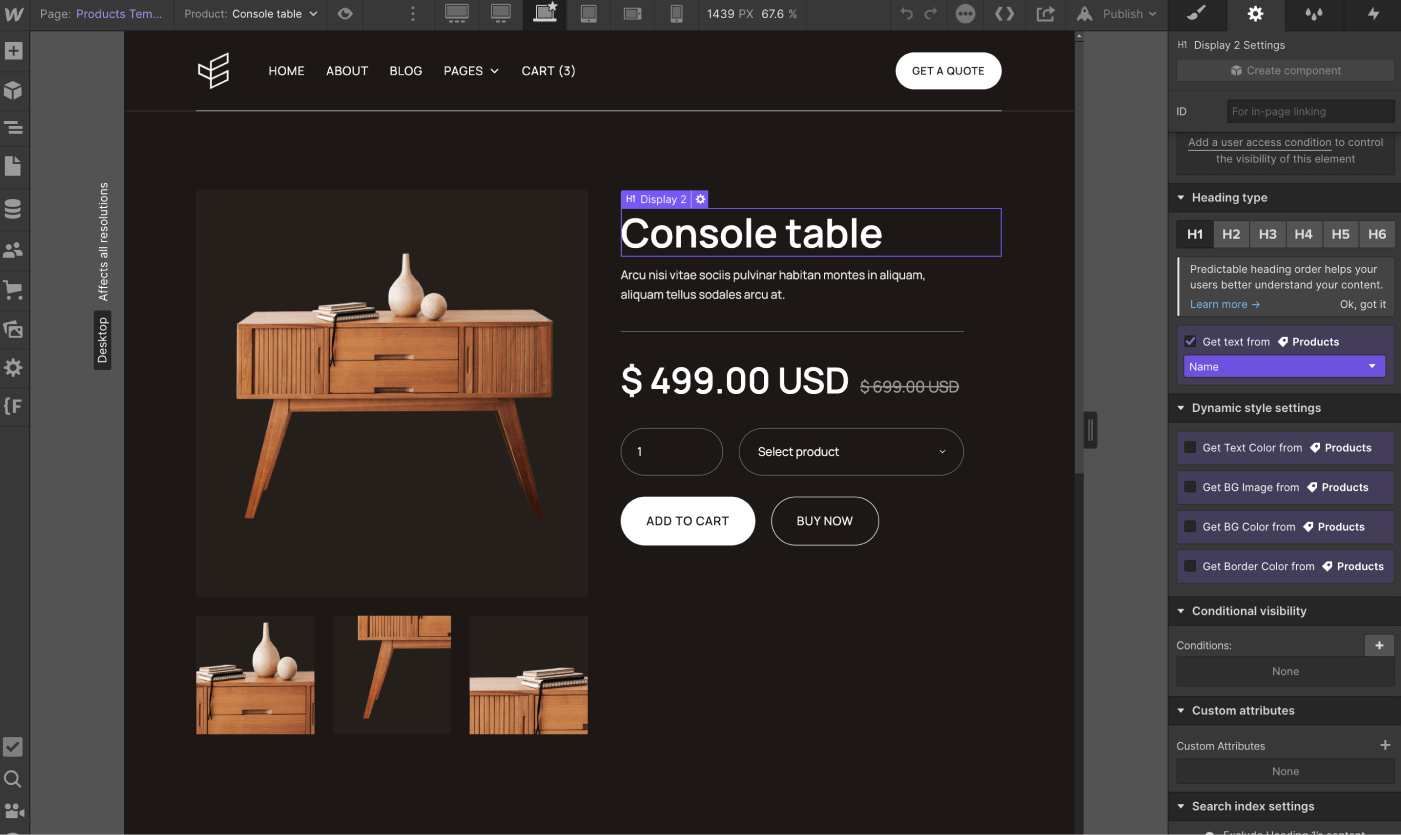 Ecommerce Page - Carpenters X Webflow Template